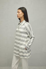 Striped Soft Sweatshirt Gray