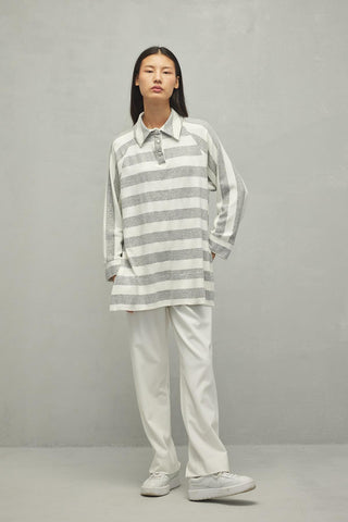 Çizgili Soft Sweatshirt Gri - Fahhar Design