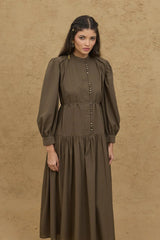 Çok Britli Elbise Haki