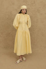 Çok Britli Elbise Sarı