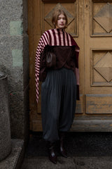 Çok Çizgili Tiftik Atkı Bordo