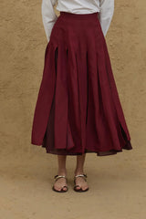Çok Parçalı Etek Bordo