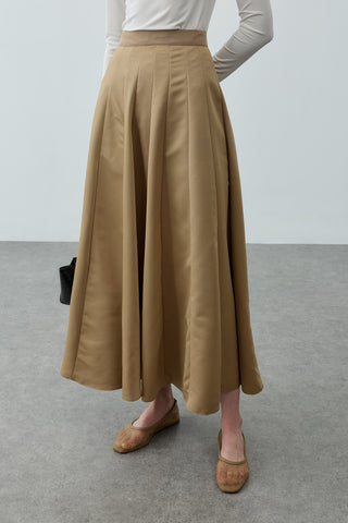 Çok Parçalı Godeli Etek Camel