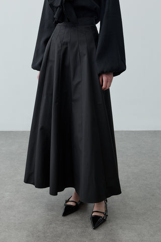 Çok Parçalı Godeli Etek Siyah