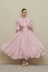 Çok Parçalı Maxi Etek Açık Pembe