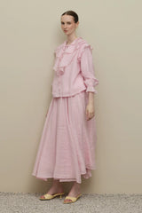 Çok Volanlı Gömlek Açık Pembe