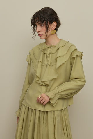 Çok Volanlı Gömlek Mint