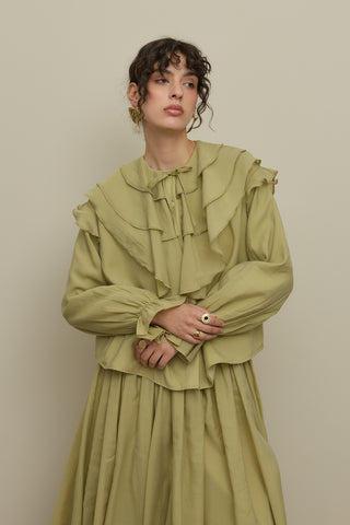 Çok Volanlı Gömlek Mint