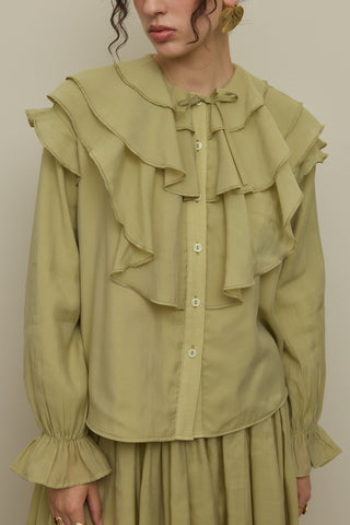 Çok Volanlı Gömlek Mint