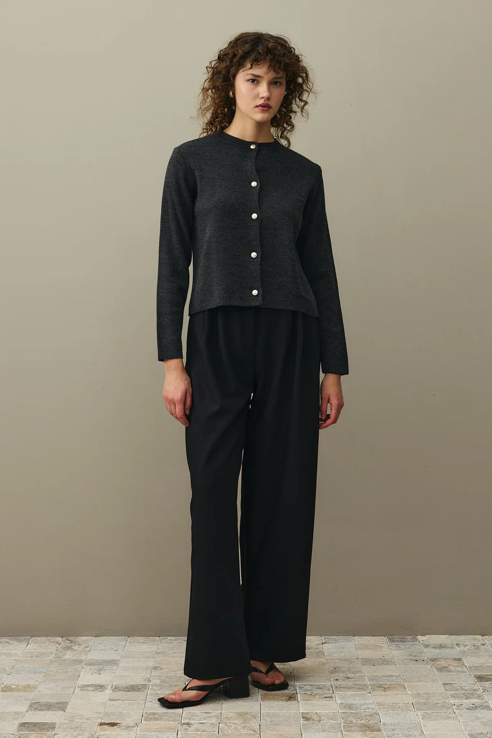 Crop Cardigan Anthracite