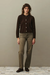 Crop Hırka Kahverengi