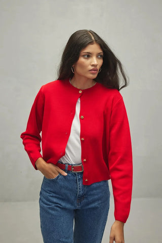 Crop Hırka Kırmızı - Fahhar Design