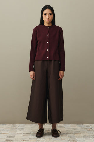 Crop Hırka Koyu Bordo