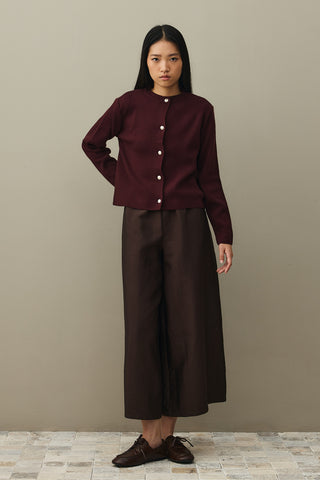 Crop Hırka Koyu Bordo