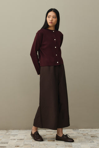 Crop Hırka Koyu Bordo