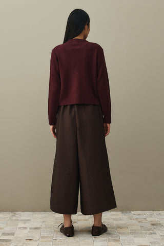 Crop Hırka Koyu Bordo