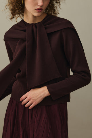Crop Hırka Mürdüm