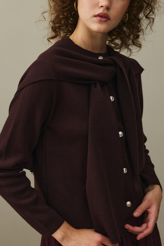 Crop Hırka Mürdüm