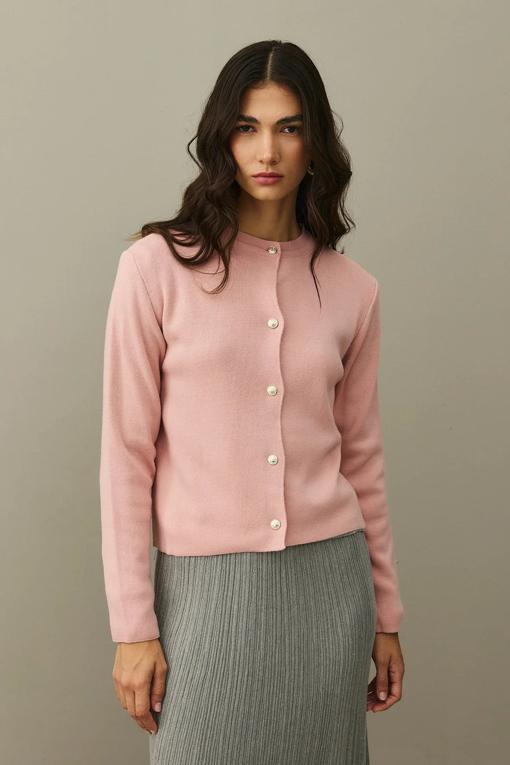 Crop Cardigan Pink