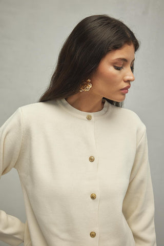 Crop Hırka Vanilya