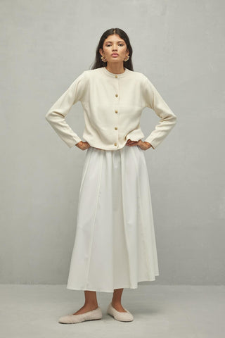 Crop Hırka Vanilya - Fahhar Design