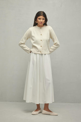 Crop Hırka Vanilya - Fahhar Design