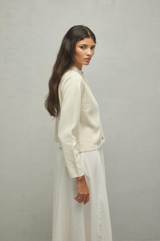 Crop Hırka Vanilya - Fahhar Design