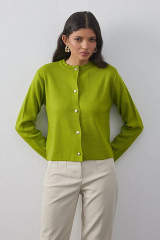 Crop Hırka Yeşil - Fahhar Design