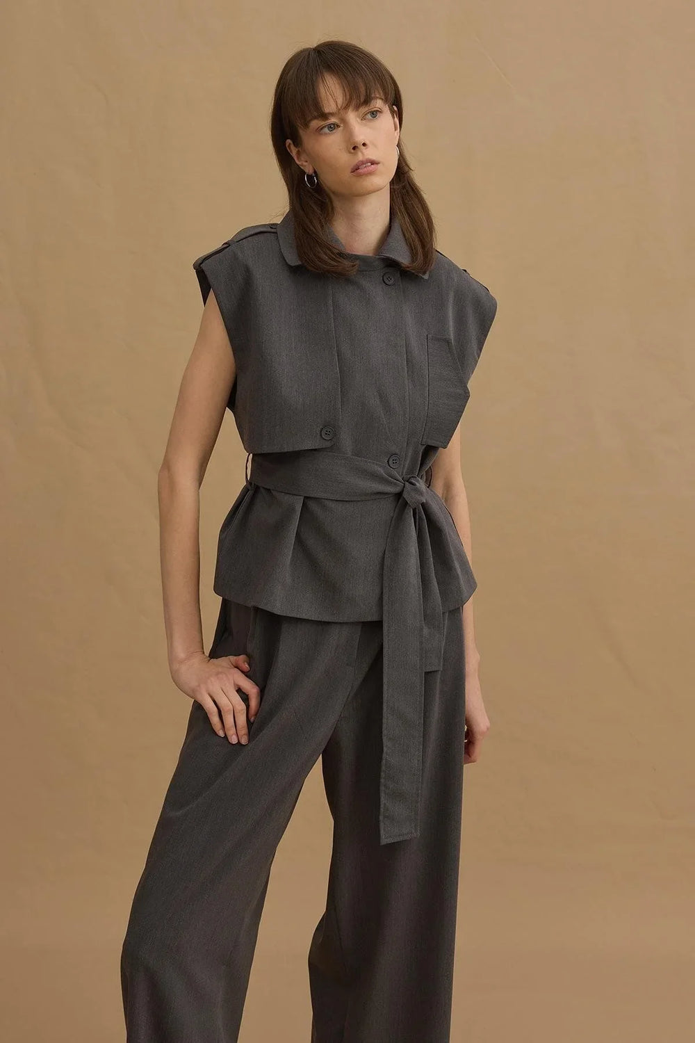 Crop Vest Anthracite