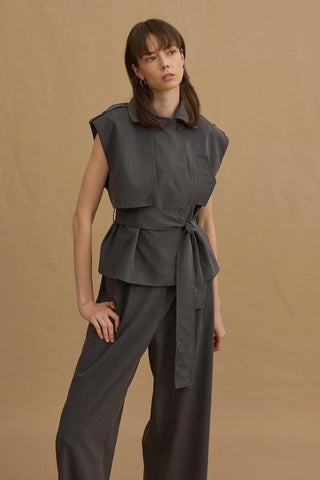 Crop Vest Anthracite