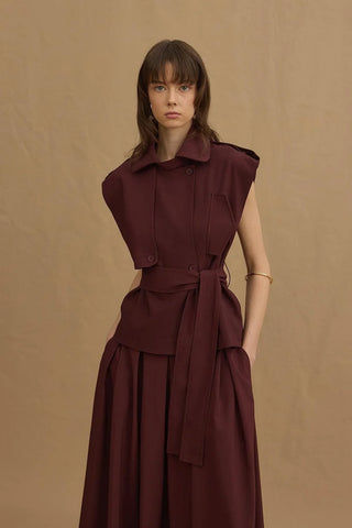 Crop Yelek Bordo - Fahhar Design