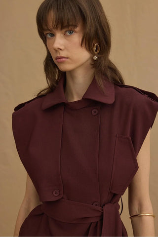 Crop Yelek Bordo - Fahhar Design