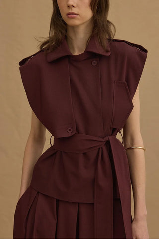 Crop Yelek Bordo - Fahhar Design