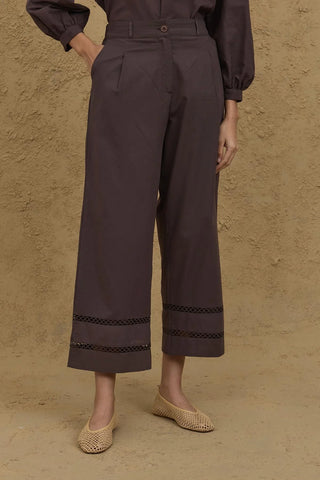 Culotte Kesim Pamuk Pantolon Kahverengi - Fahhar Design