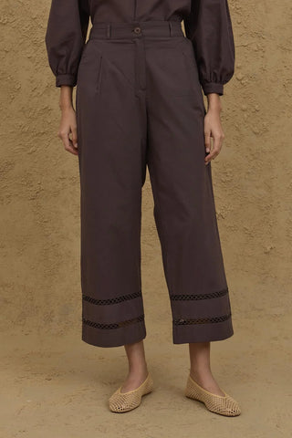 Culotte Kesim Pamuk Pantolon Kahverengi - Fahhar Design