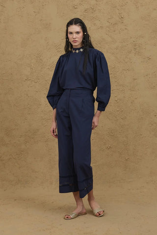 Culotte Kesim Pamuk Pantolon Lacivert - Fahhar Design