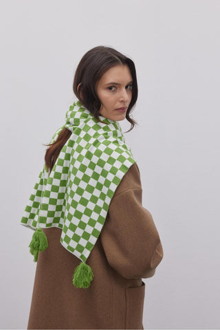 Damalı Atkı Açık Yeşil