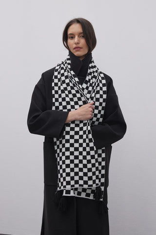 Damalı Atkı Siyah - Fahhar Design