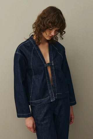 Denim Kimono Ceket Koyu Mavi