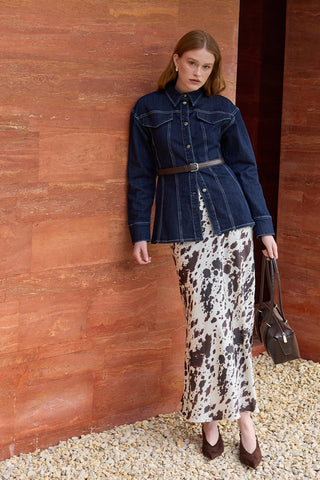 Desenli Twill Etek Ekru