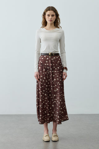 Desenli Twill Etek Kahverengi