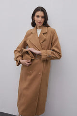 Deve Tüyü Kaşe Kadın Kaban Camel Camel