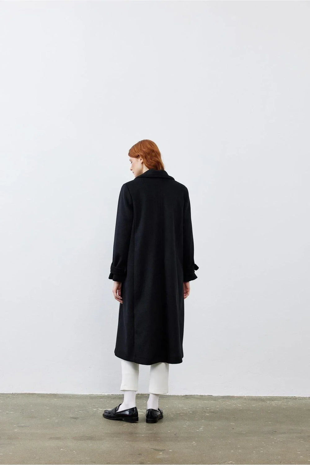 Camel Hair Cashmere Women's Coat Black
