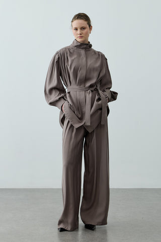 Dik Yaka Büzgülü Takım Vizon