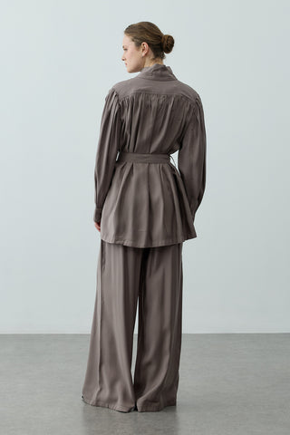 Dik Yaka Büzgülü Takım Vizon