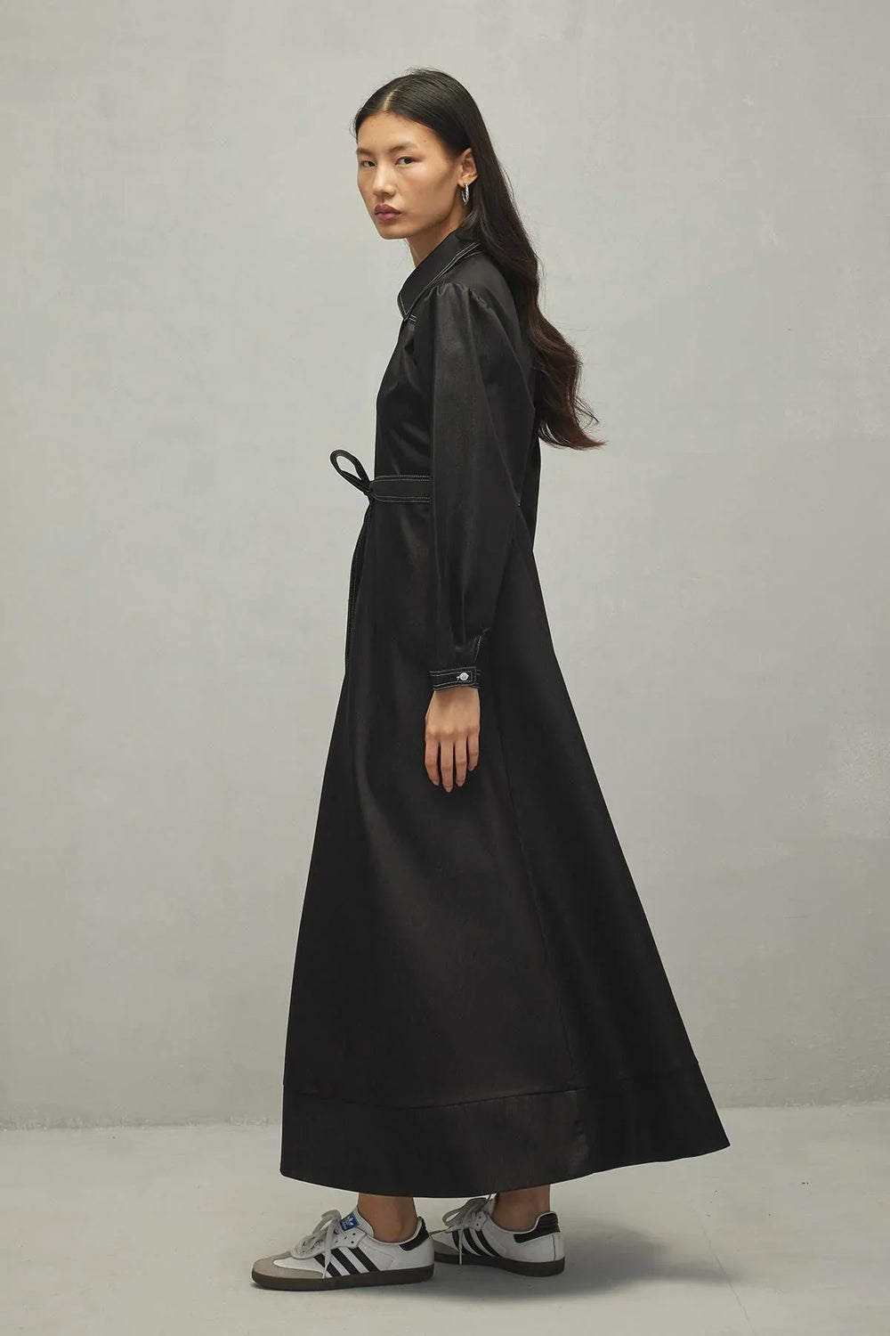 Stitched Dress Denim Black