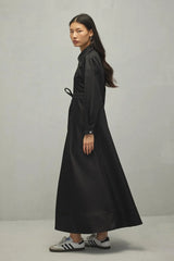 Dikişli Elbise Kot Siyah