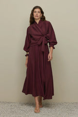 Dokulu Parçalı Etek Bordo