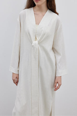 Textured Comfortable Women's Kimono Cream