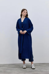 Dokulu Rahat Kadın Kimono Mavi